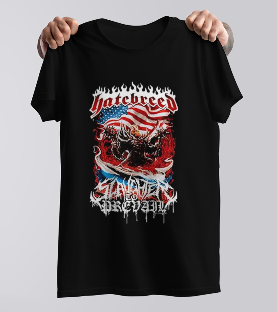 Hatebreed Slaughter To Prevail American Flag Demon T-Shirt