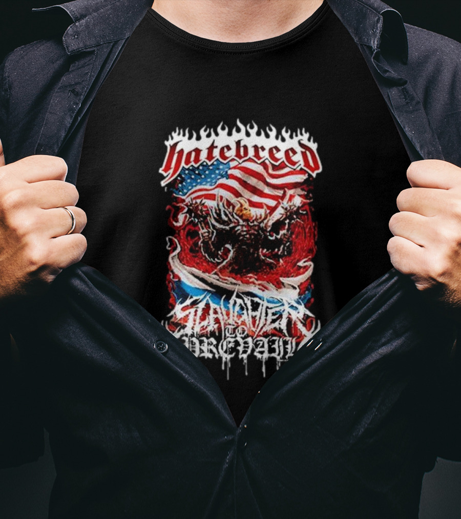 Hatebreed Slaughter To Prevail American Flag Demon T-Shirt