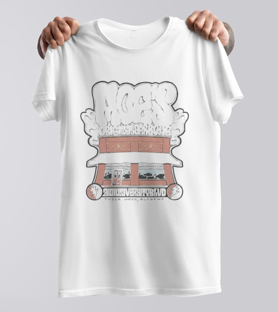Moe's Original Barbecue Tuscaloosa Alabama 2101 University Blvd Warped Building T-Shirt