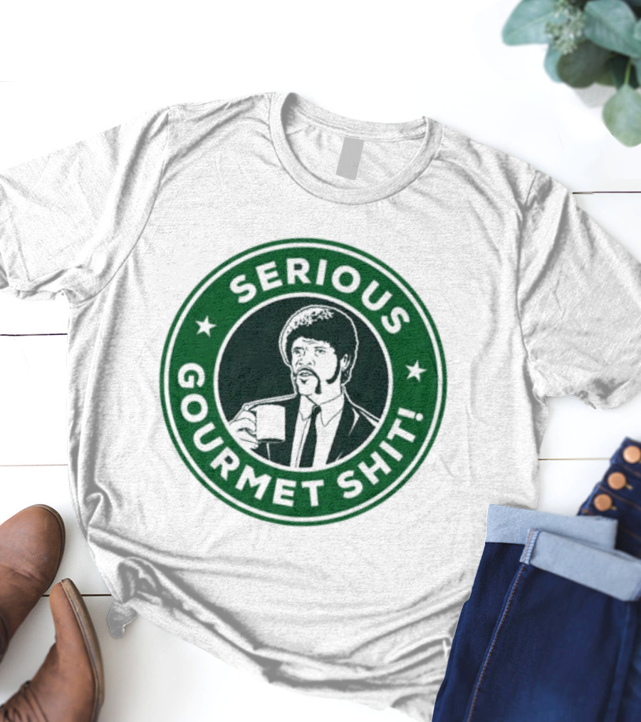 Serious Gourmet Shit Coffee Cup Meme Green Circle Emblem T-Shirt