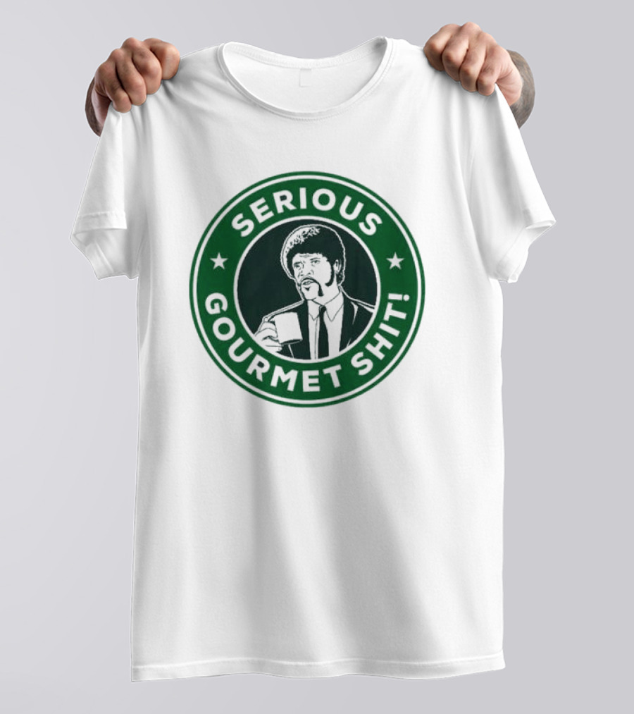 Serious Gourmet Shit Coffee Cup Meme Green Circle Emblem T-Shirt