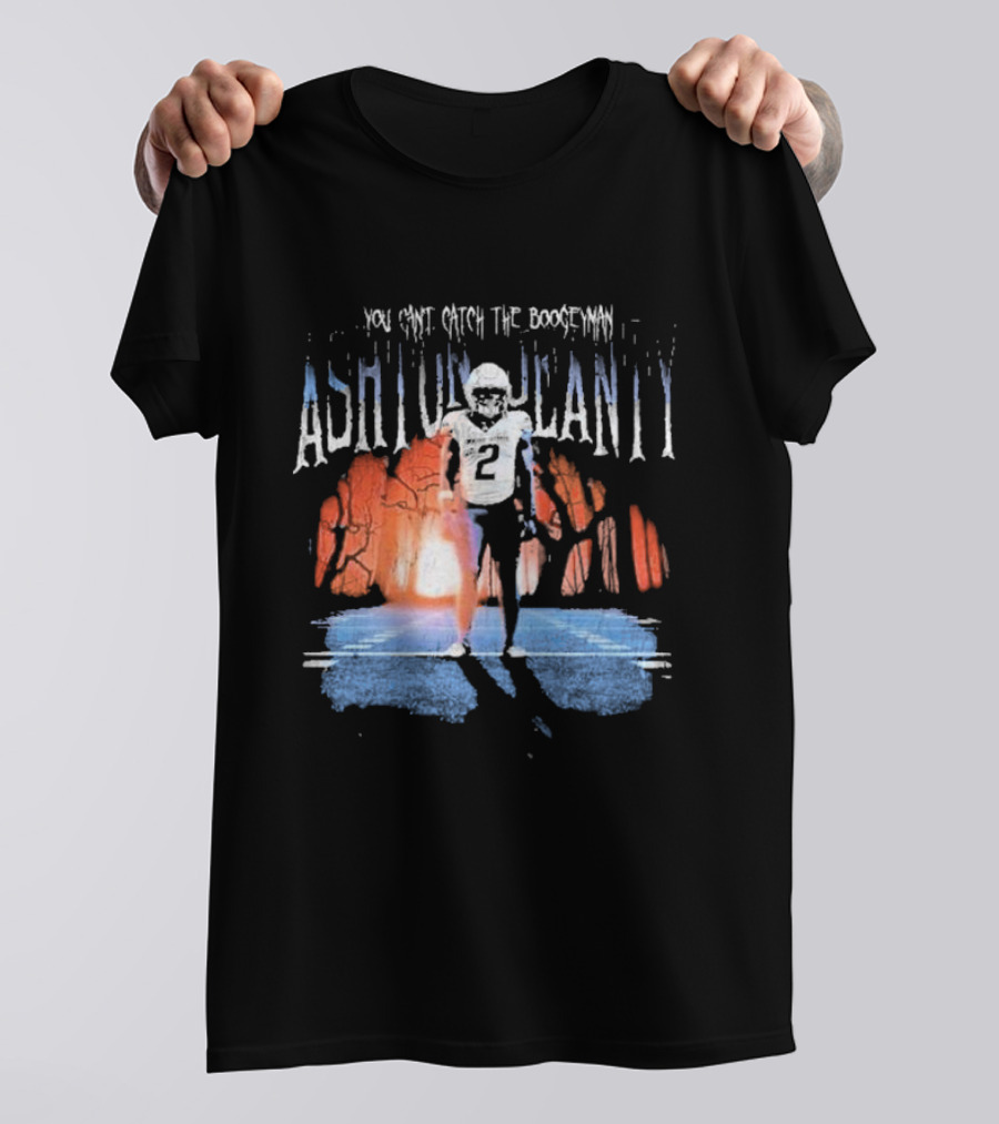 Ashton Jeanty You Can’t Catch The Boogeyman Football Forest Shadows T-Shirt