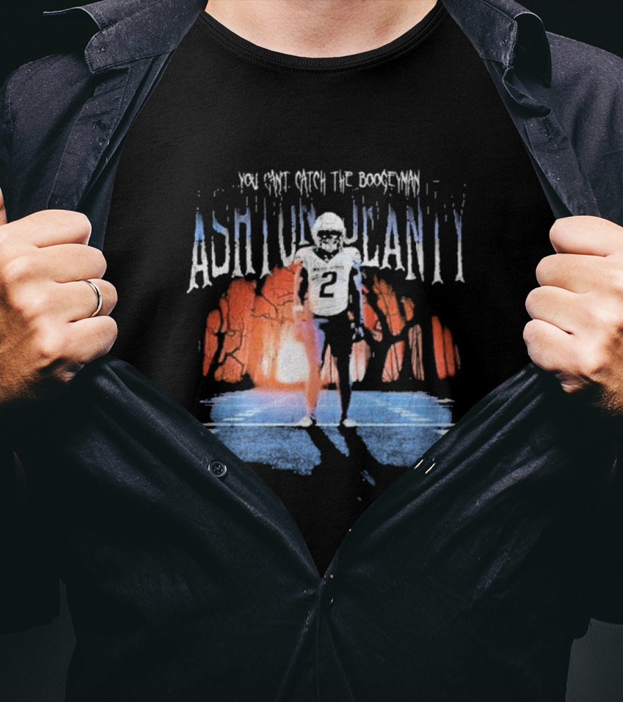 Ashton Jeanty You Can’t Catch The Boogeyman Football Forest Shadows T-Shirt