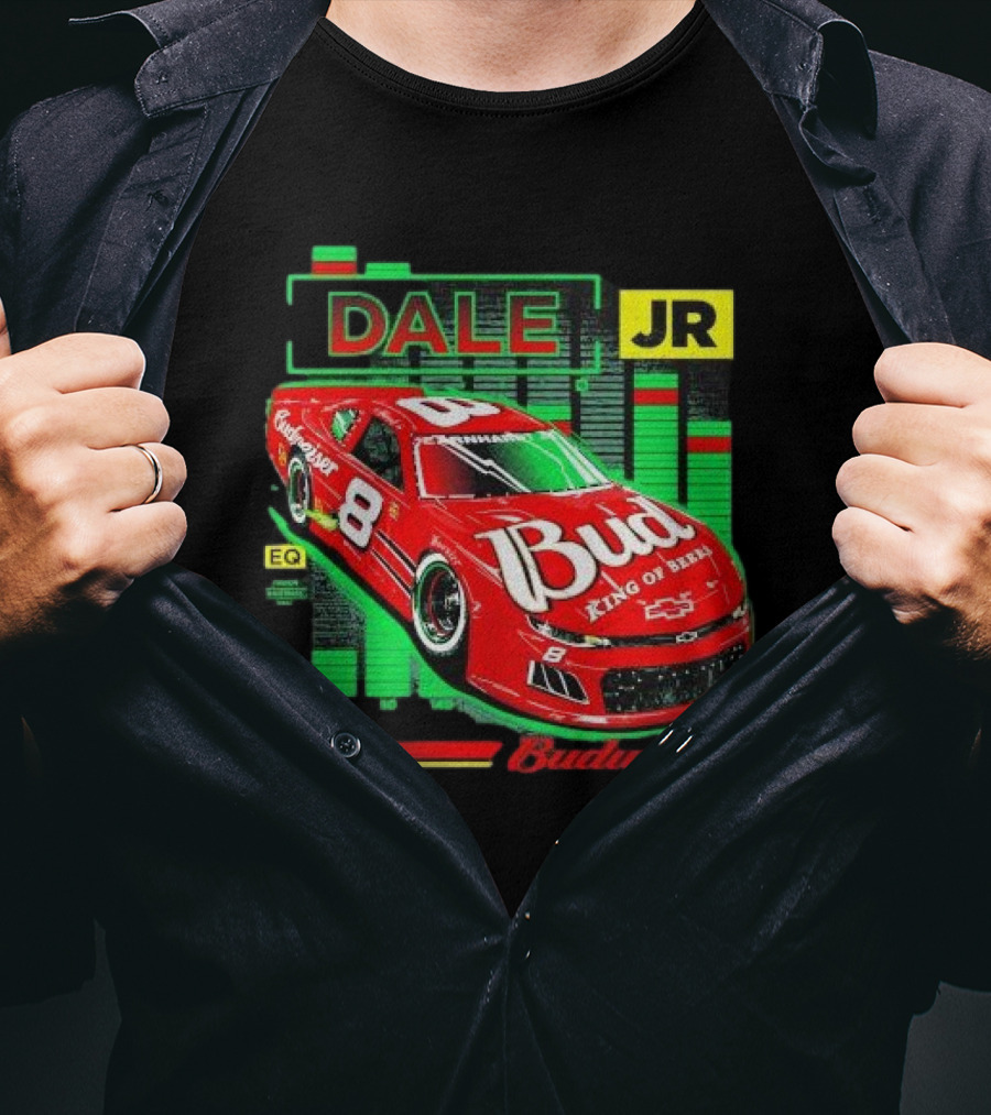 Dale Jr 8 Bud King Of Beers Budweiser Racing Car T-Shirt