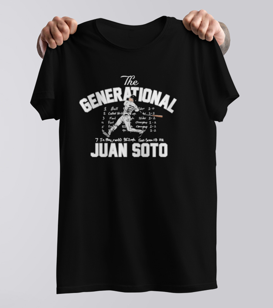 Juan Soto The Generational Detailed Baseball Stats And Sequence T-Shirt