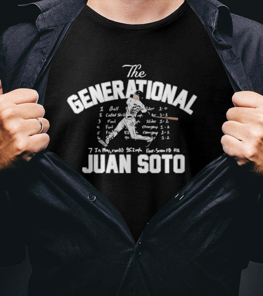 Juan Soto The Generational Detailed Baseball Stats And Sequence T-Shirt