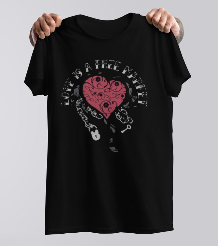 Love Is A Free Market Heart Chain Lock And Key T-Shirt