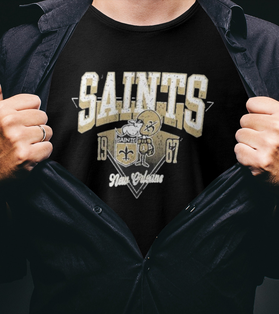 New Orleans Saints 1967 Vintage Fanatics Never Over T-Shirt