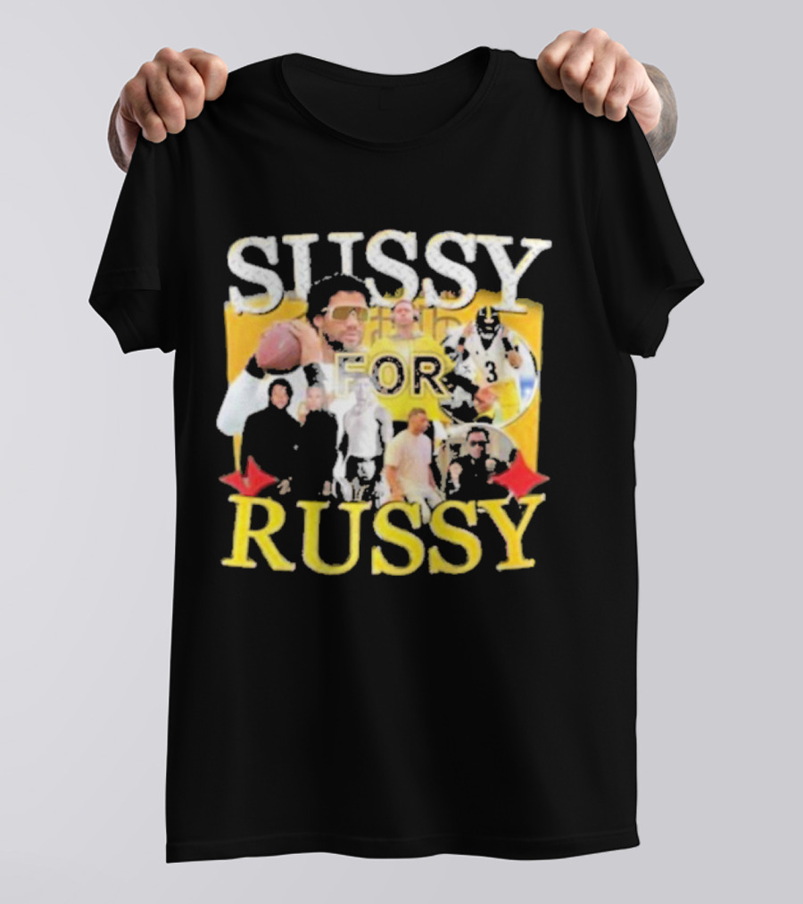 Sussy For Russy Football Photos Collage T-Shirt