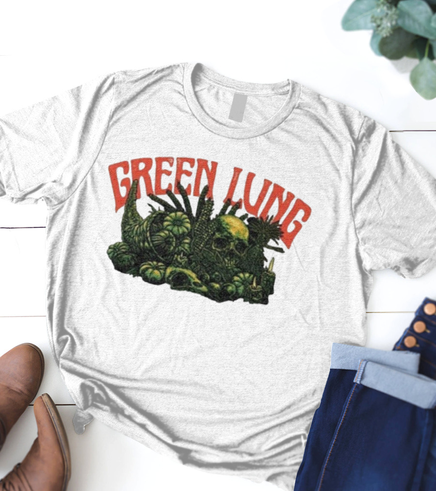 Green Lung Harvest Skull And Pumpkins T-Shirt