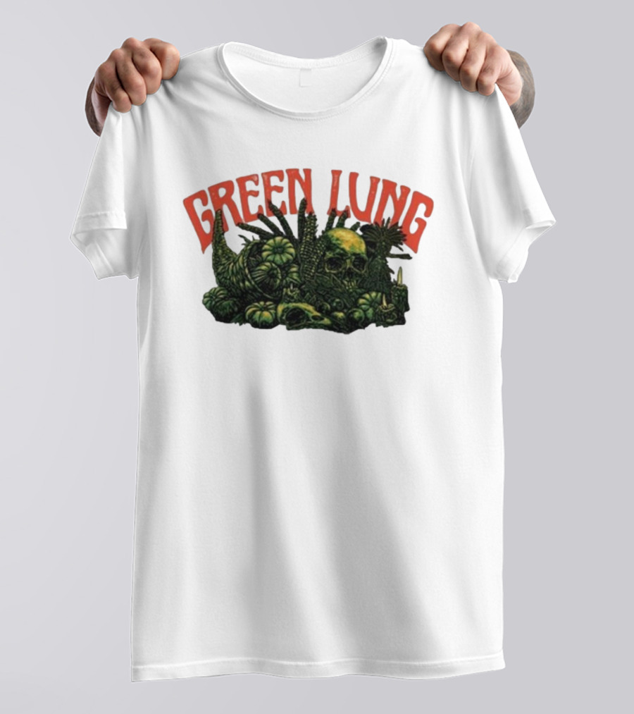 Green Lung Harvest Skull And Pumpkins T-Shirt