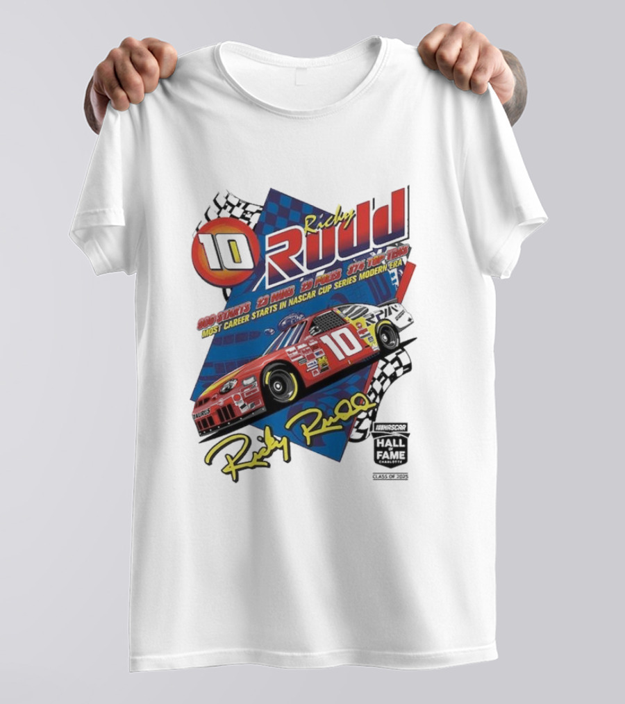 Ricky Rudd 2025 NASCAR Hall Of Fame Inductee 906 Starts 23 Wins 29 Top 5s 48 Top 10s Most Career Starts In NASCAR Cup Series Modern Era T-Shirt