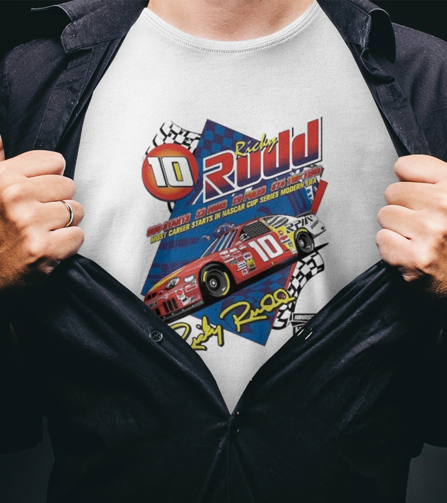 Ricky Rudd 2025 NASCAR Hall Of Fame Inductee 906 Starts 23 Wins 29 Top 5s 48 Top 10s Most Career Starts In NASCAR Cup Series Modern Era T-Shirt
