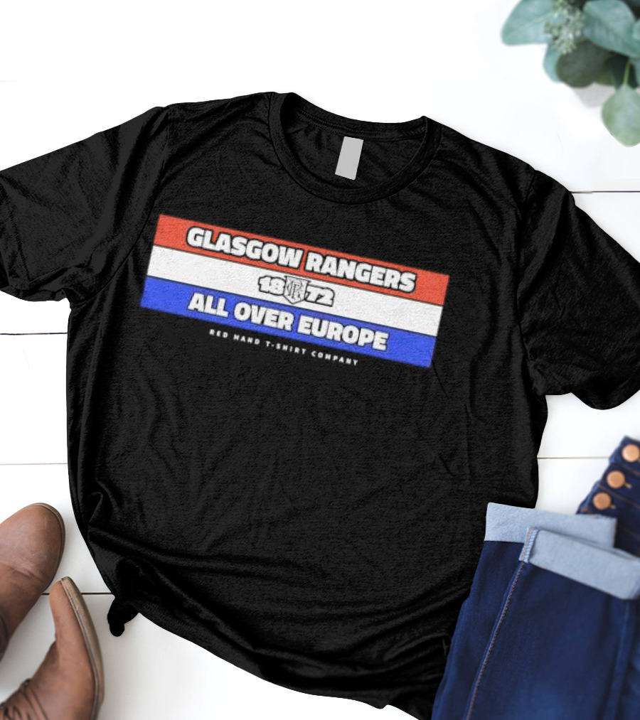 Glasgow Rangers 1872 All Over Europe Red Hand T-Shirt Company T-Shirt