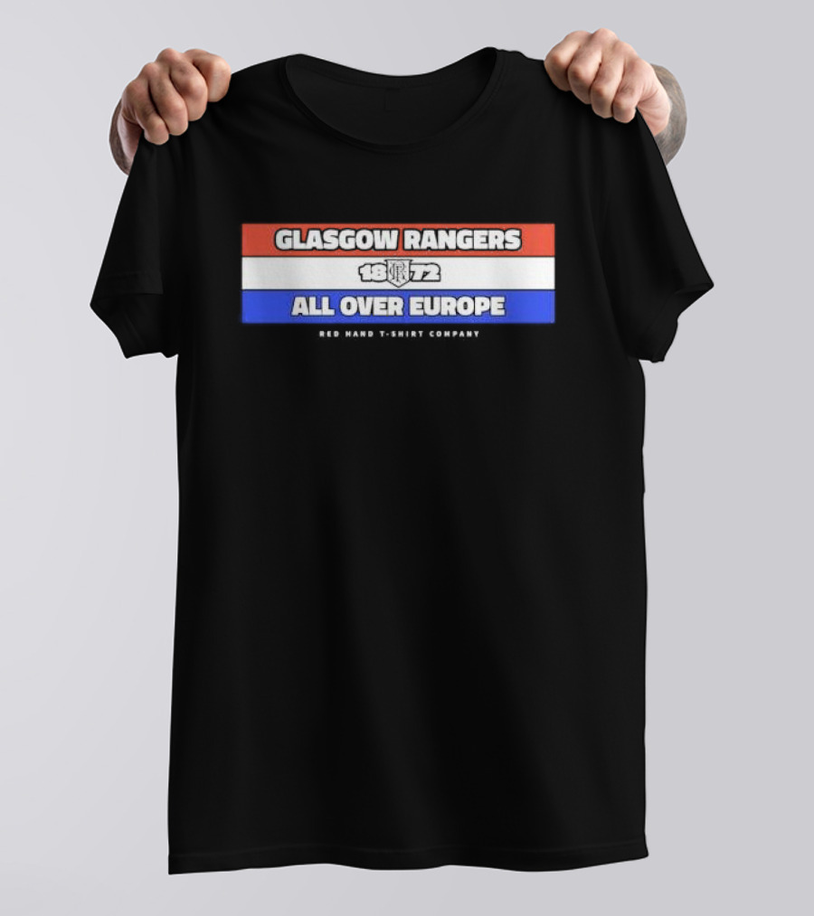 Glasgow Rangers 1872 All Over Europe Red Hand T-Shirt Company T-Shirt