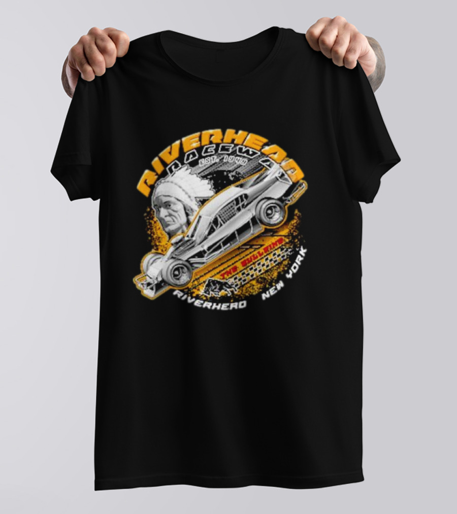 Riverhead Raceway Car Graphic Est 1940 Riverhead New York T-Shirt