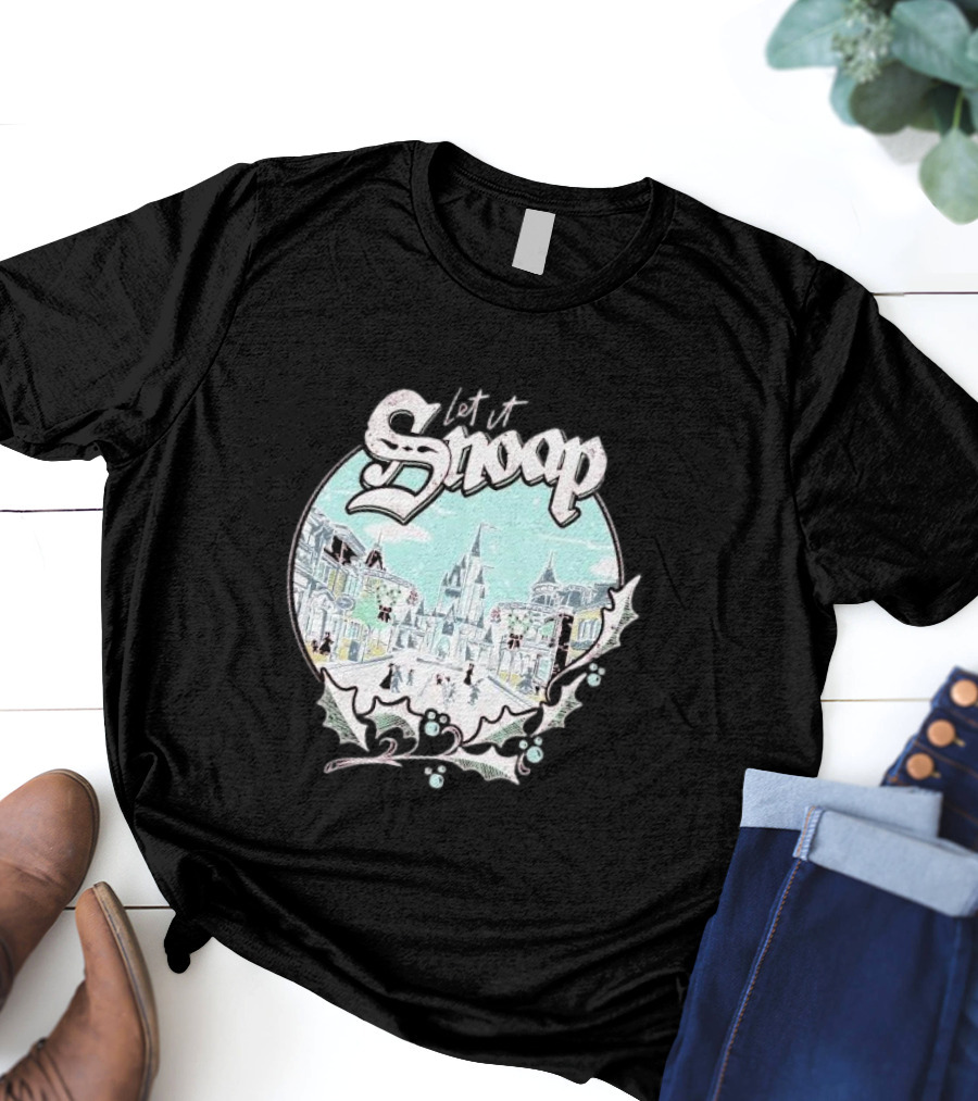 Let It Snoap Florida Day Main Street With Holly And Snowflakes Scene T-Shirt