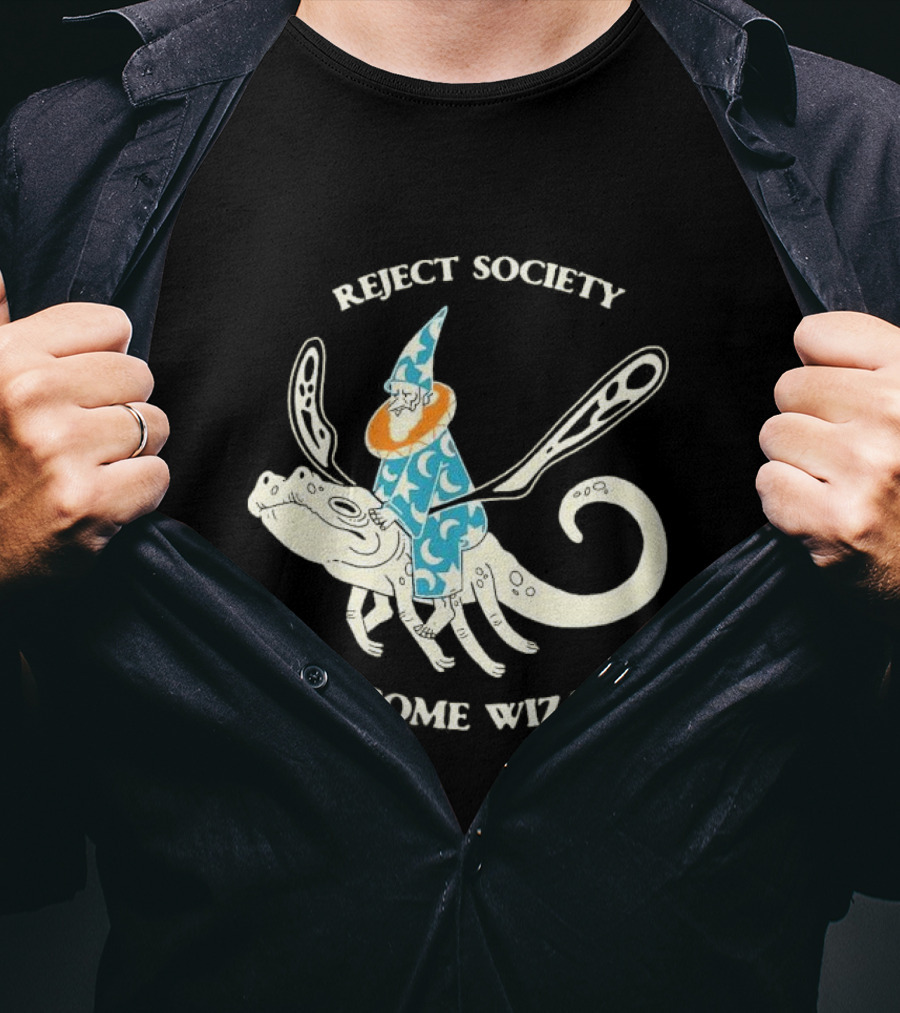 Reject Society Become Wizard Riding Mystical Creature T-Shirt