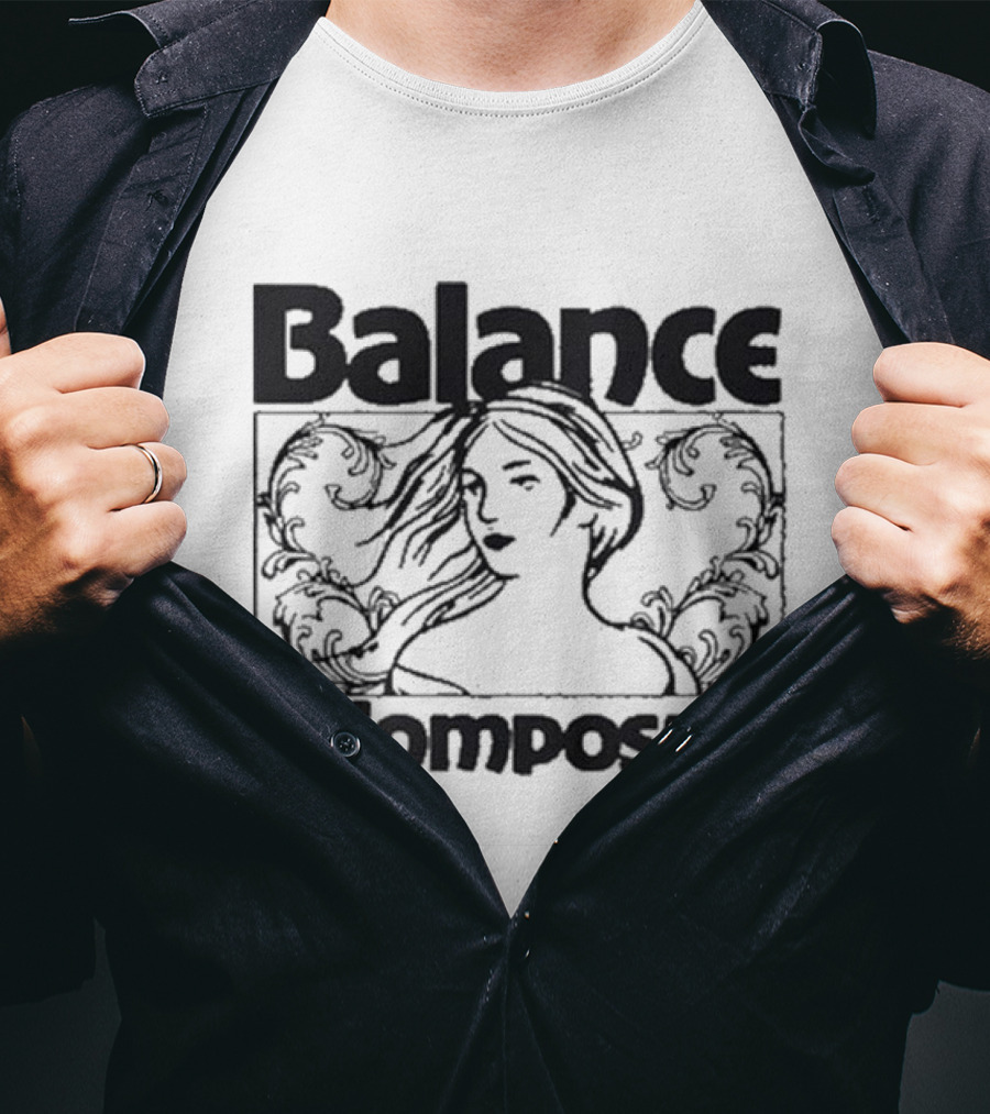 Balance And Composure Wyis Woman With Flowing Hair And Ornamental T-Shirt