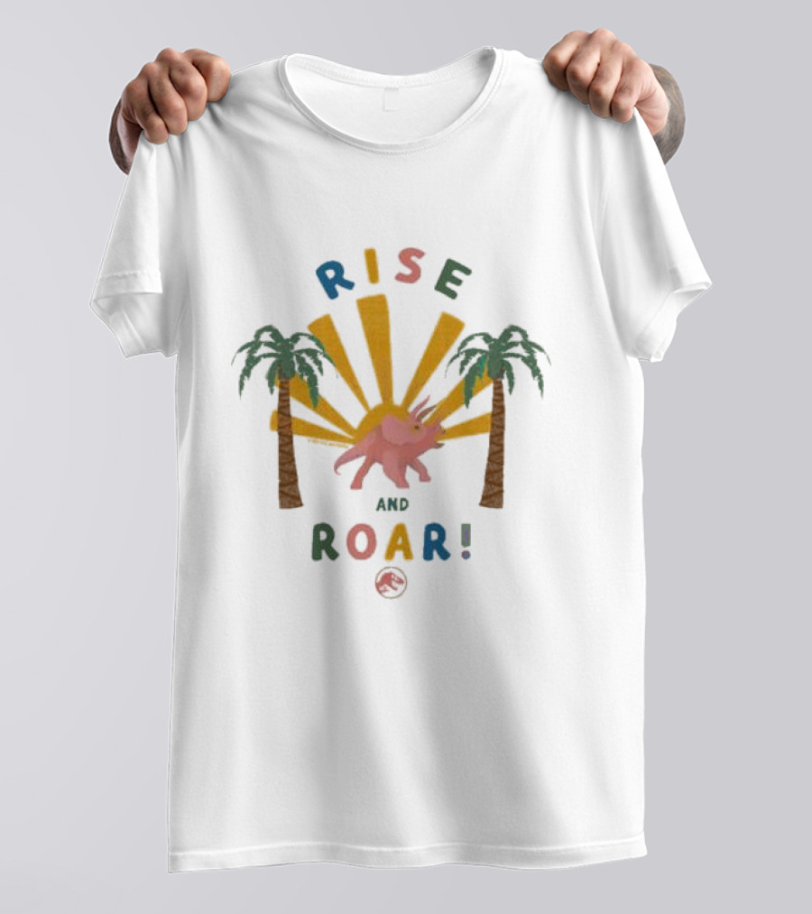 Jurassic Park Rise And Roar Toddler Triceratops And Palm Trees T-Shirt