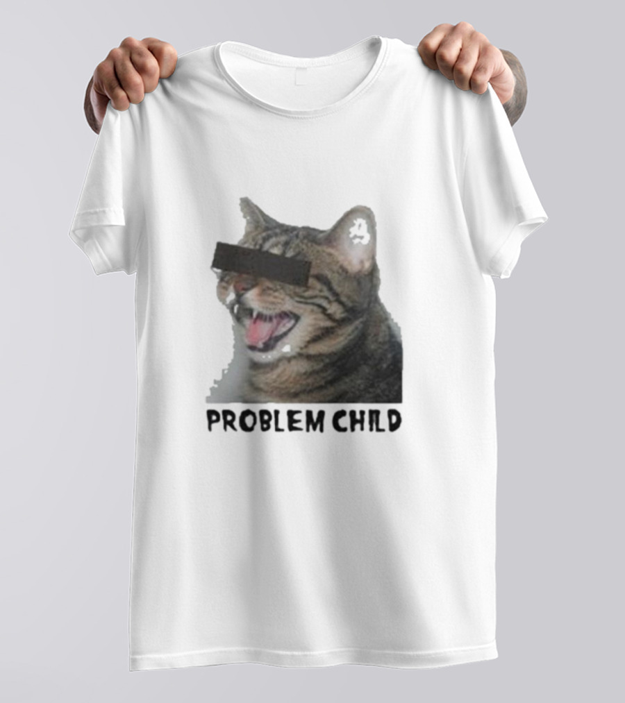 PROBLEM CHILD Cat Meme Censored Face T-Shirt