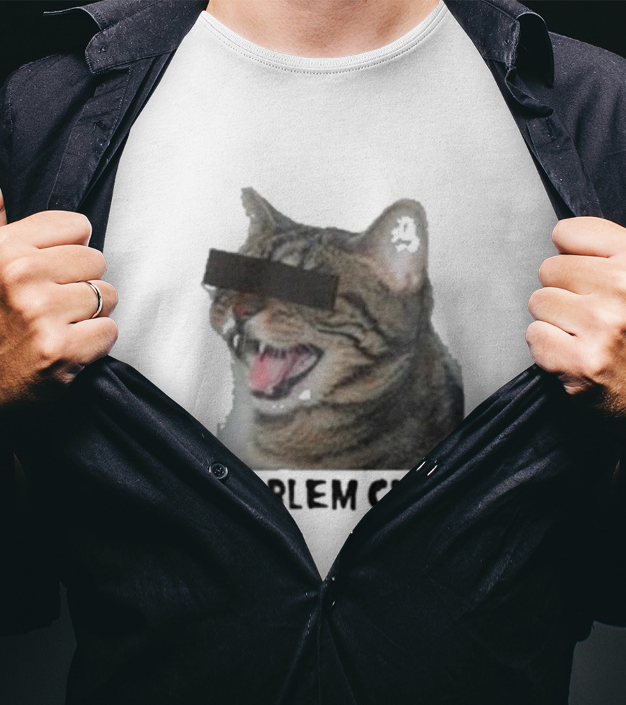 PROBLEM CHILD Cat Meme Censored Face T-Shirt