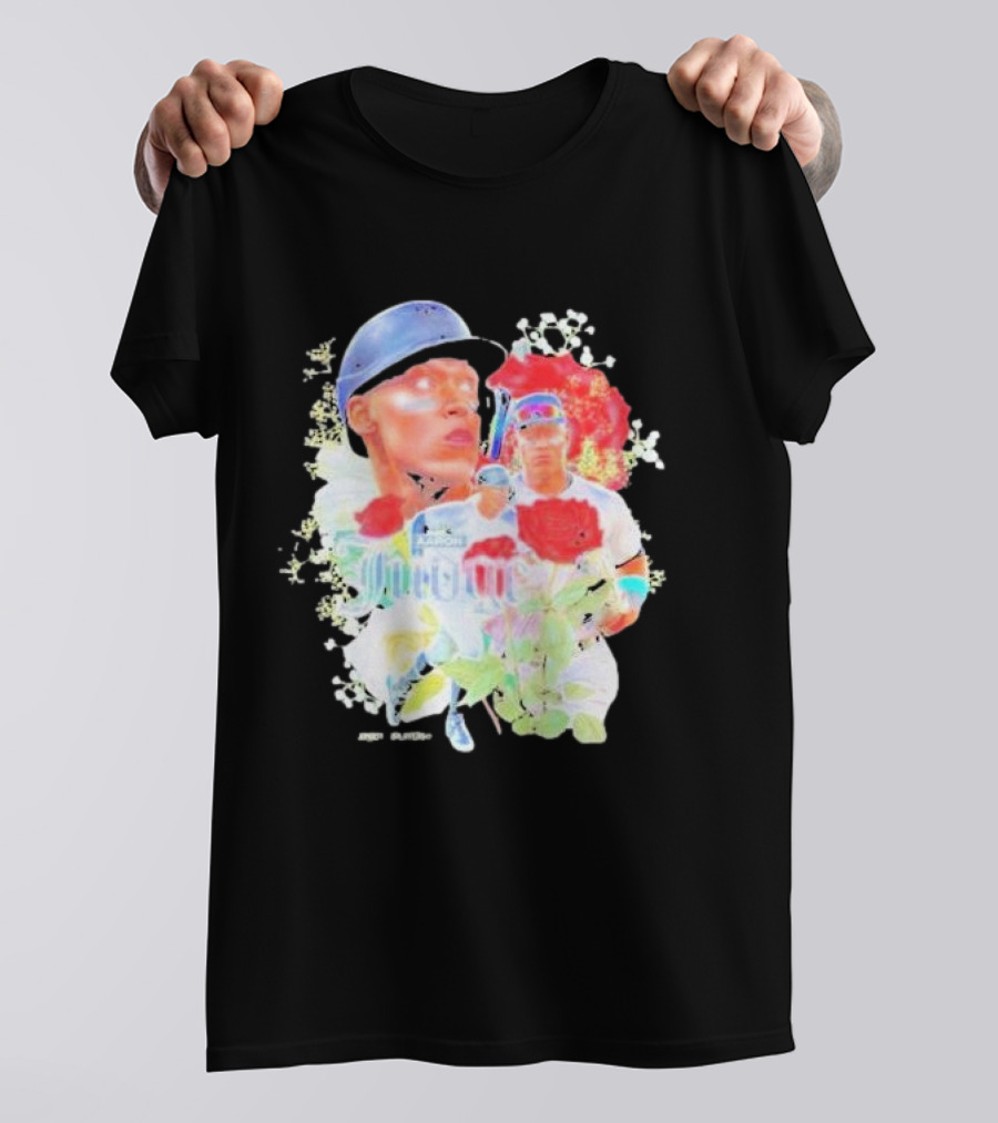 Aaron Judge Smell The Roses New York Yankees Baseball Player Floral T-Shirt