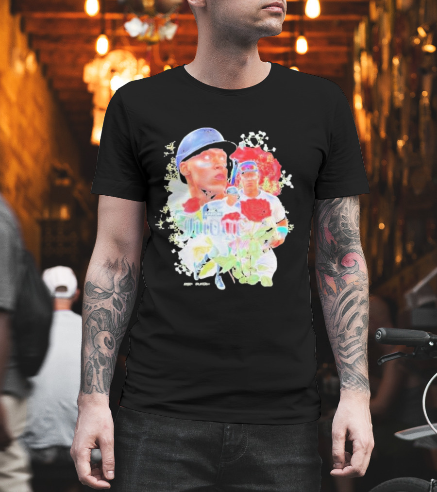 Aaron Judge Smell The Roses New York Yankees Baseball Player Floral T-Shirt