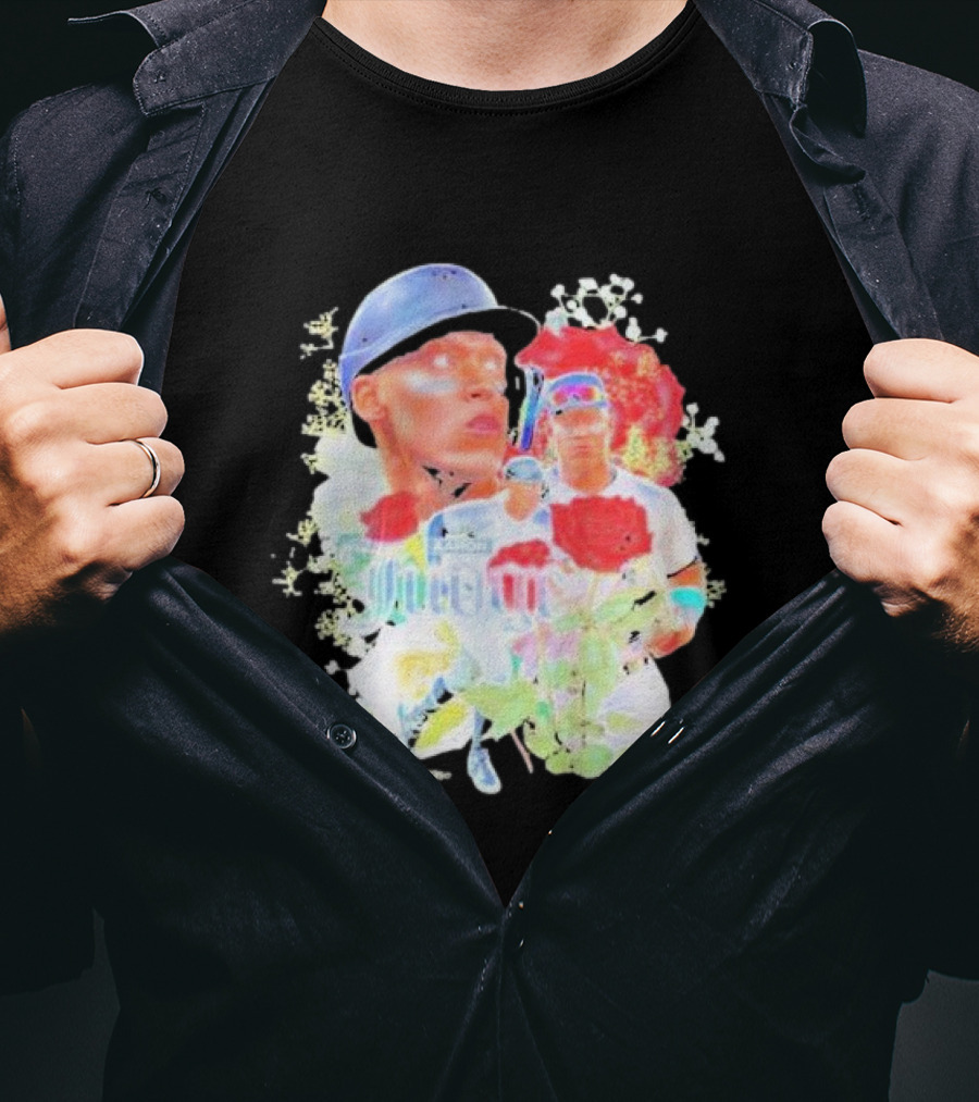 Aaron Judge Smell The Roses New York Yankees Baseball Player Floral T-Shirt