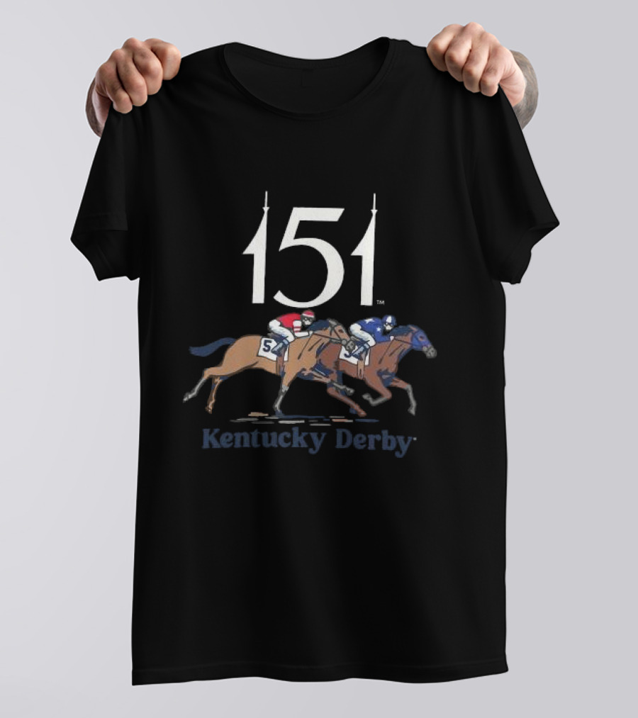 Kentucky Derby 151 Hug The Rail Ahead Levi T-Shirt