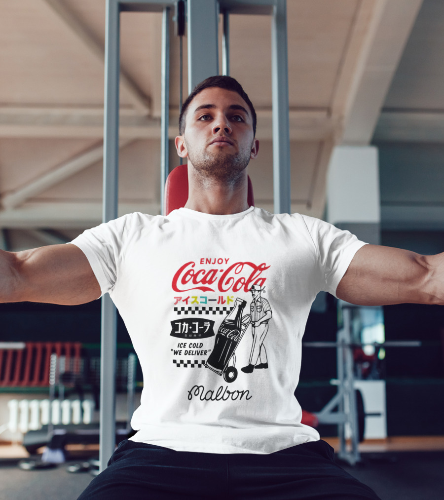 Enjoy Coca-Cola Ice Cold We Deliver Vintage Style Malbon Collaboration T-Shirt