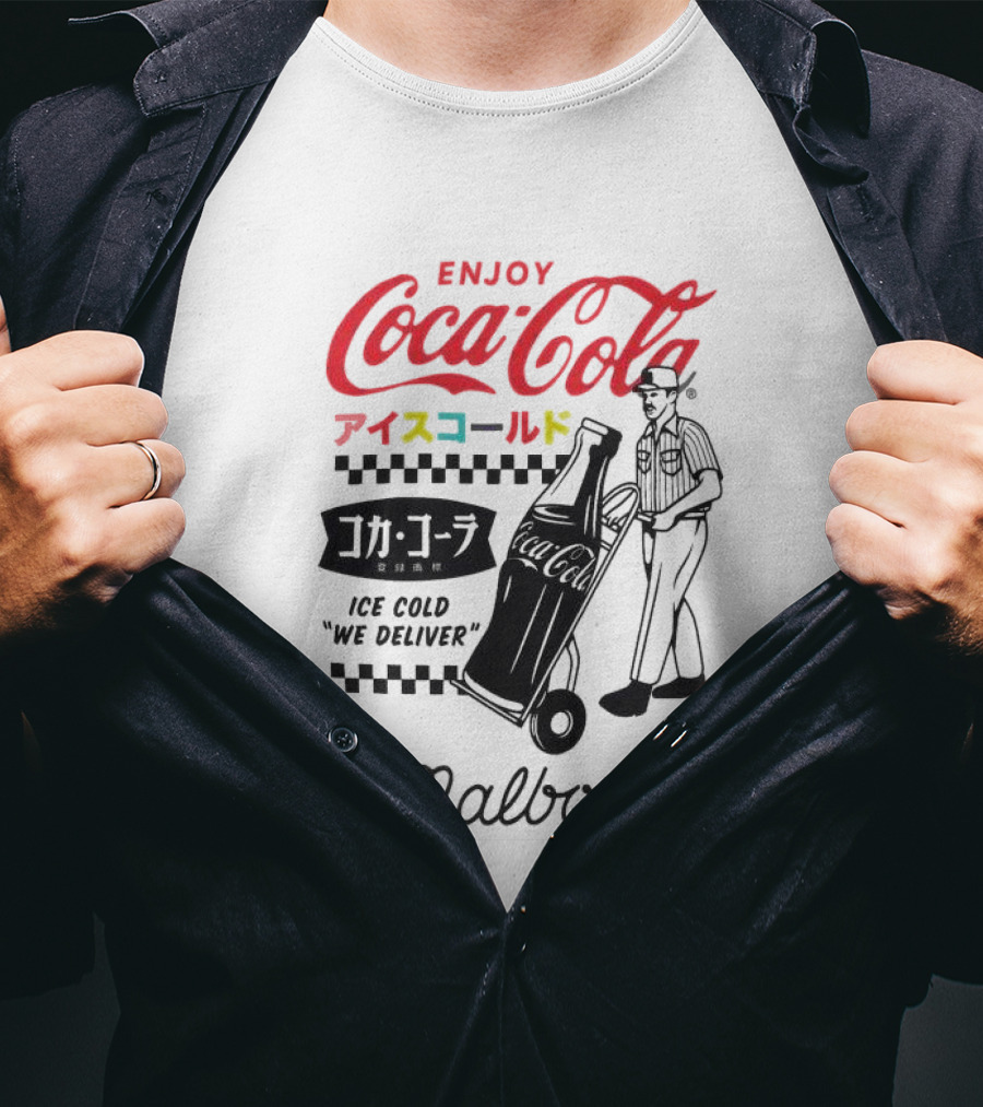 Enjoy Coca-Cola Ice Cold We Deliver Vintage Style Malbon Collaboration T-Shirt