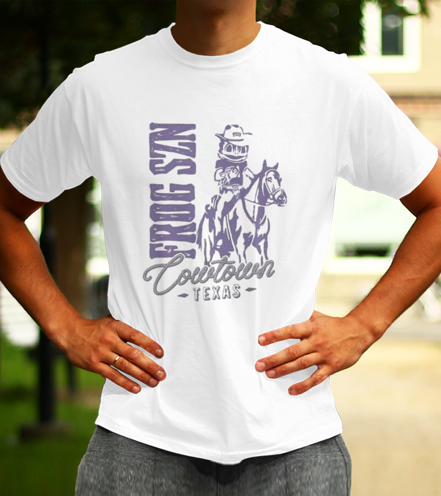 Frog Szn Cowtown Texas TCU Rider T-Shirt