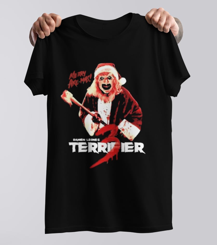 Damien Leone's Terrifier 3 Mery Axe-Mas Red Santa Clown T-Shirt
