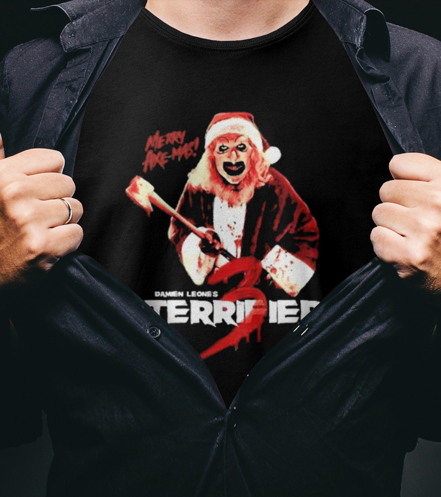 Damien Leone's Terrifier 3 Mery Axe-Mas Red Santa Clown T-Shirt