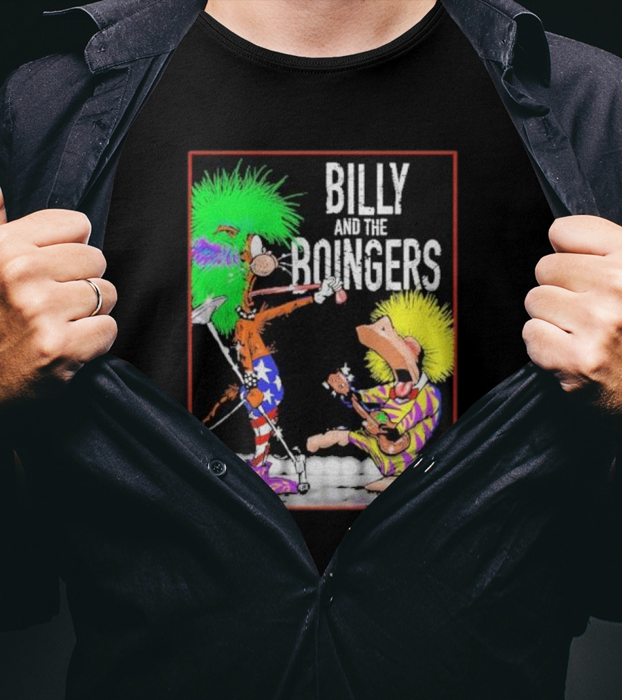 Billy And The Boingers Celebrate Big Hair Era With Great Music Star Stripes And Colors T-Shirt