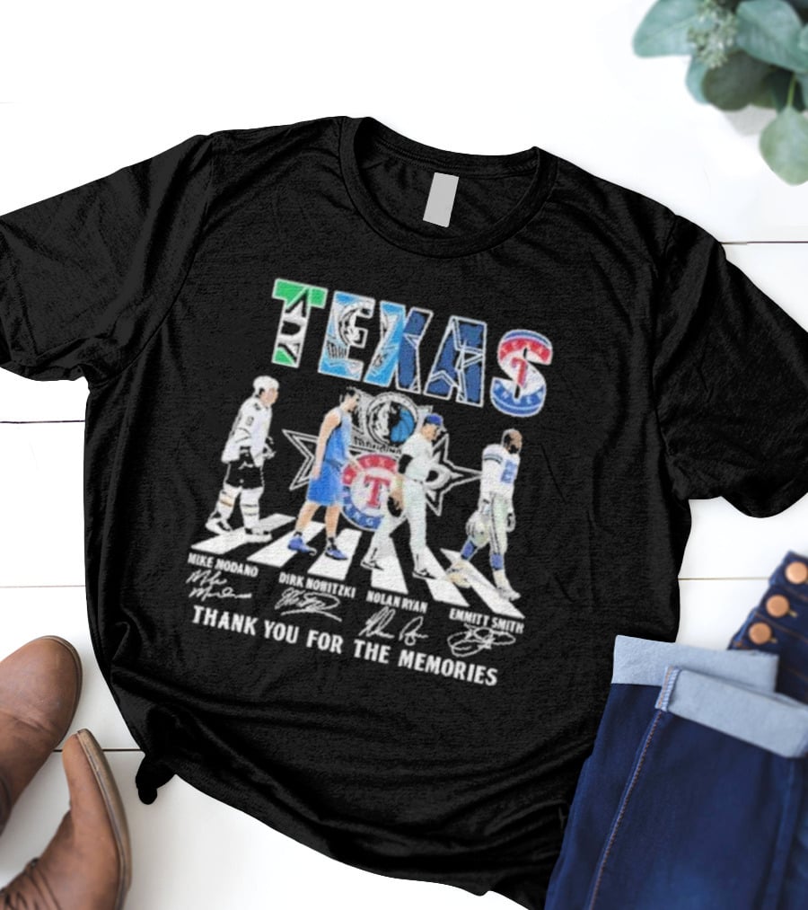 Dallas Stars Mavericks Cowboys Rangers Texas Thank You For The Memories T-Shirt