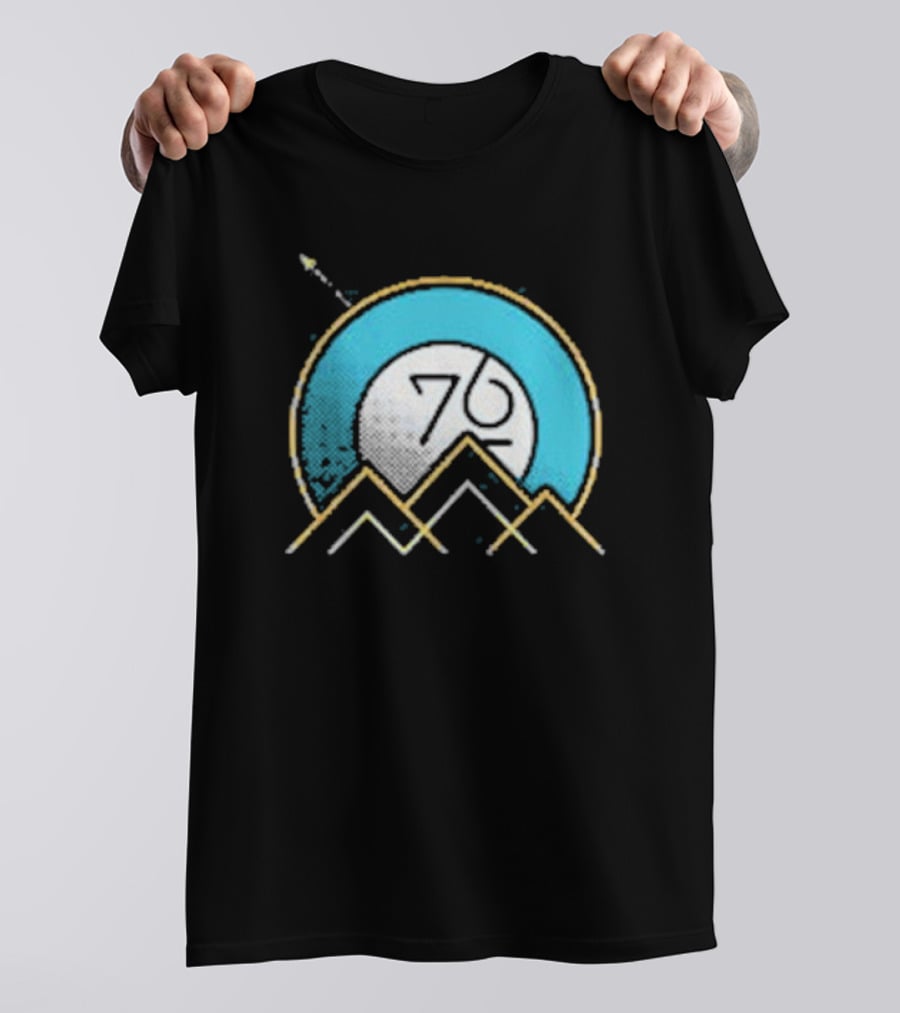 Rocket Over Rockies 76 Circular Mountain T-Shirt