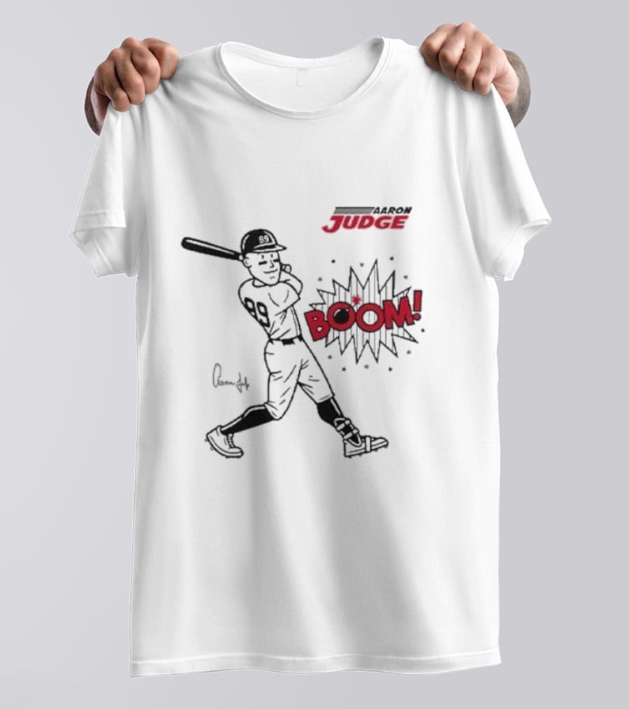 Aaron Judge 99 Boom Signature New York Yankees Baseball Caricature T-Shirt