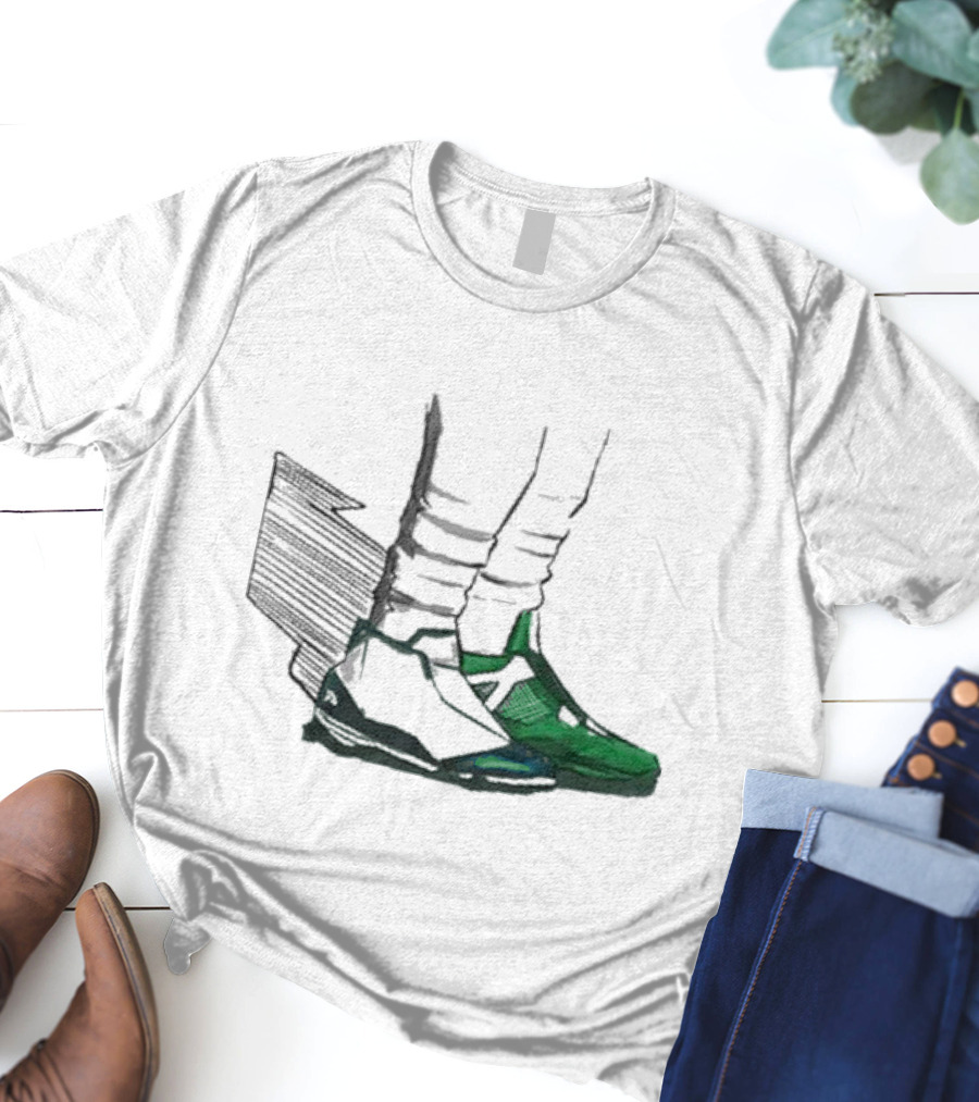Shoe Game Comfort Colors Green Soccer Sneakers And White Socks T-Shirt