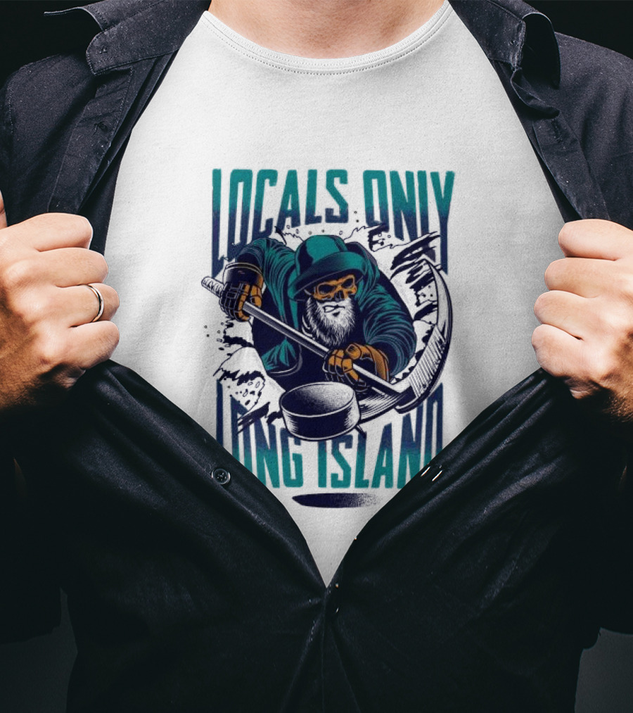 Locals Only Long Island Reaper Hockey Stick Scythe T-Shirt