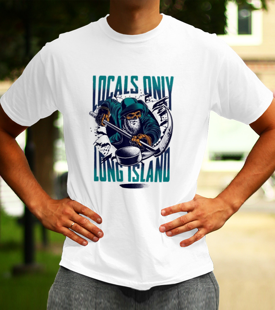 Locals Only Long Island Reaper Hockey Stick Scythe T-Shirt