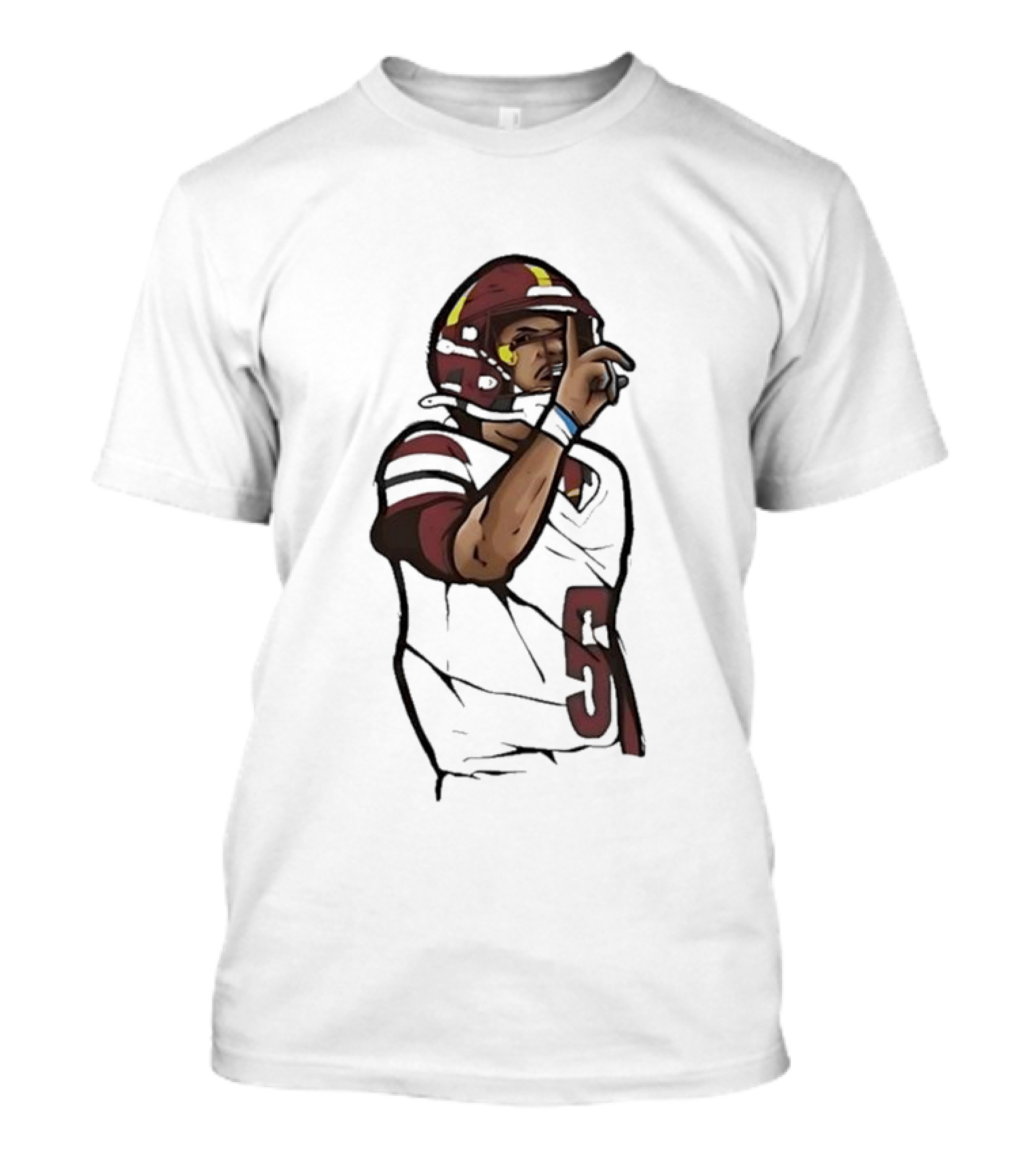 Washington Commanders Jayden Daniels Shhh Gesture Football Player T-Shirt