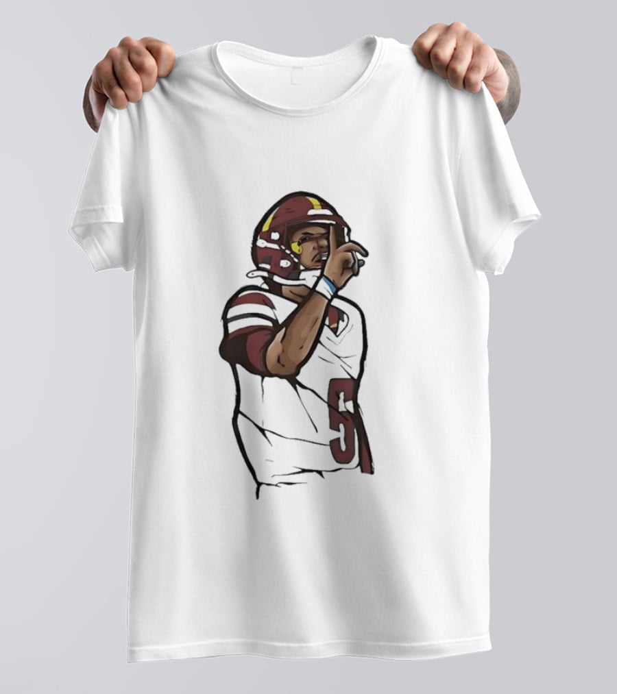 Washington Commanders Jayden Daniels Shhh Gesture Football Player T-Shirt