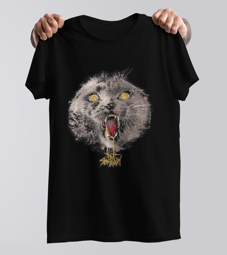 Church Pet Sematary Horror Cat Yellow Eyes Scream T-Shirt