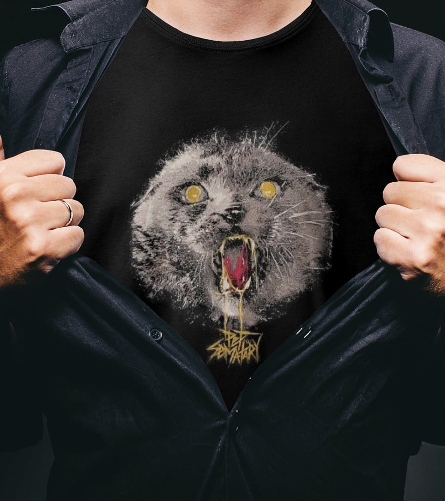 Church Pet Sematary Horror Cat Yellow Eyes Scream T-Shirt