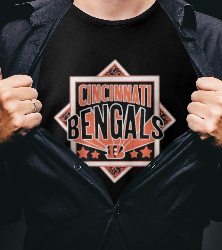 Cincinnati Bengals Stars Five Orange Black Triangles T-Shirt