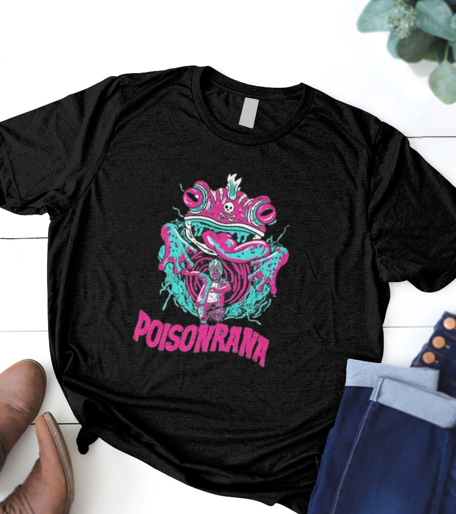 Lucha Frog Of Doom Poisonrana Psychedelic Wrestler T-Shirt