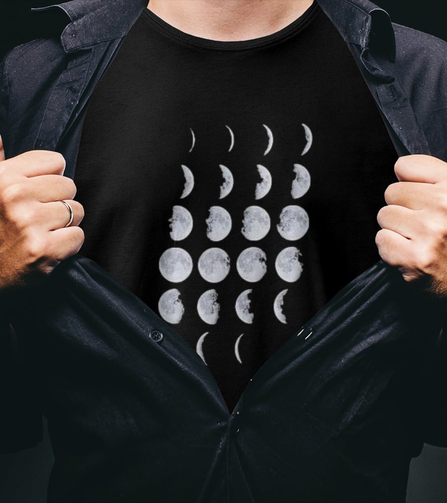 Organic Cotton Moon Phases Lunar Cycle T-Shirt