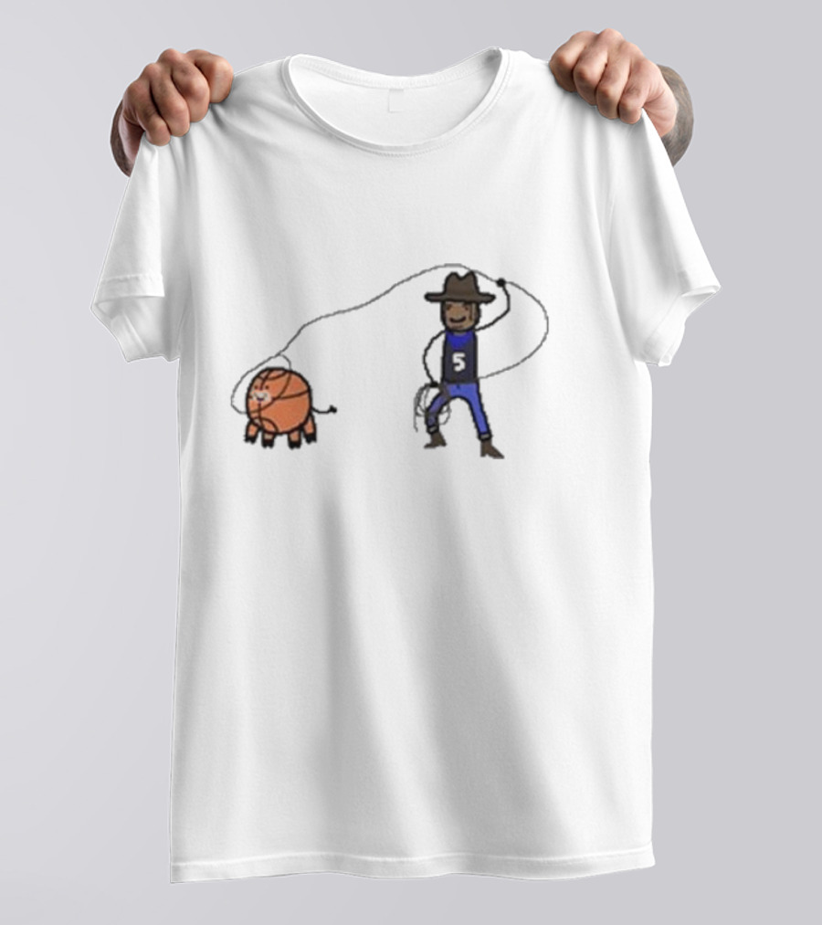 Paint Paolo Ranch-Ero Basketball Cowboy With Number Five T-Shirt